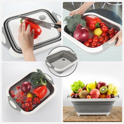 COLADOR PLEGABLE CON TABLA PARA CORTAR + GRATIS obsequio