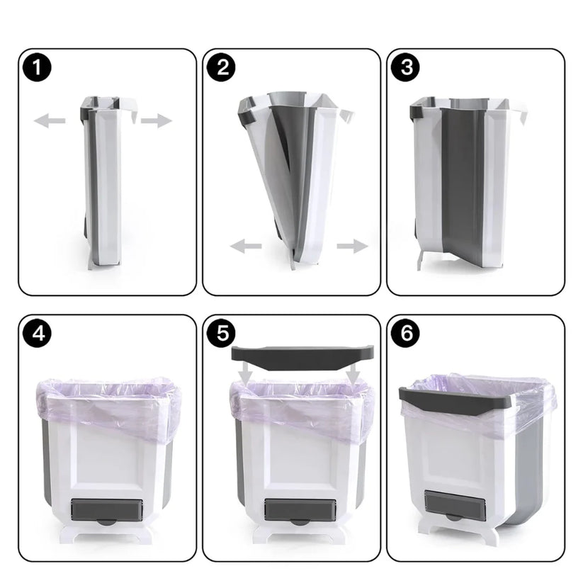 🚮Cubo de basura plegable + GRATIS FUNDAS MULTIFUNCIONALES