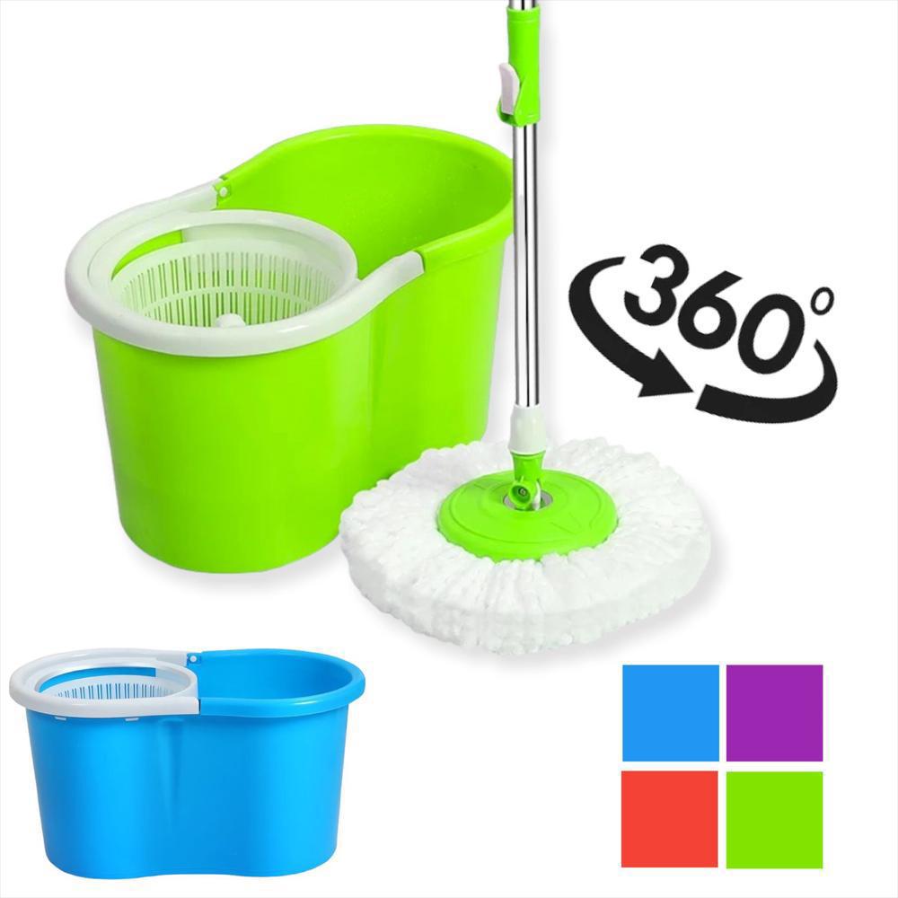 Trapeador Giratorio 360° con Balde Exprimidor con mopa